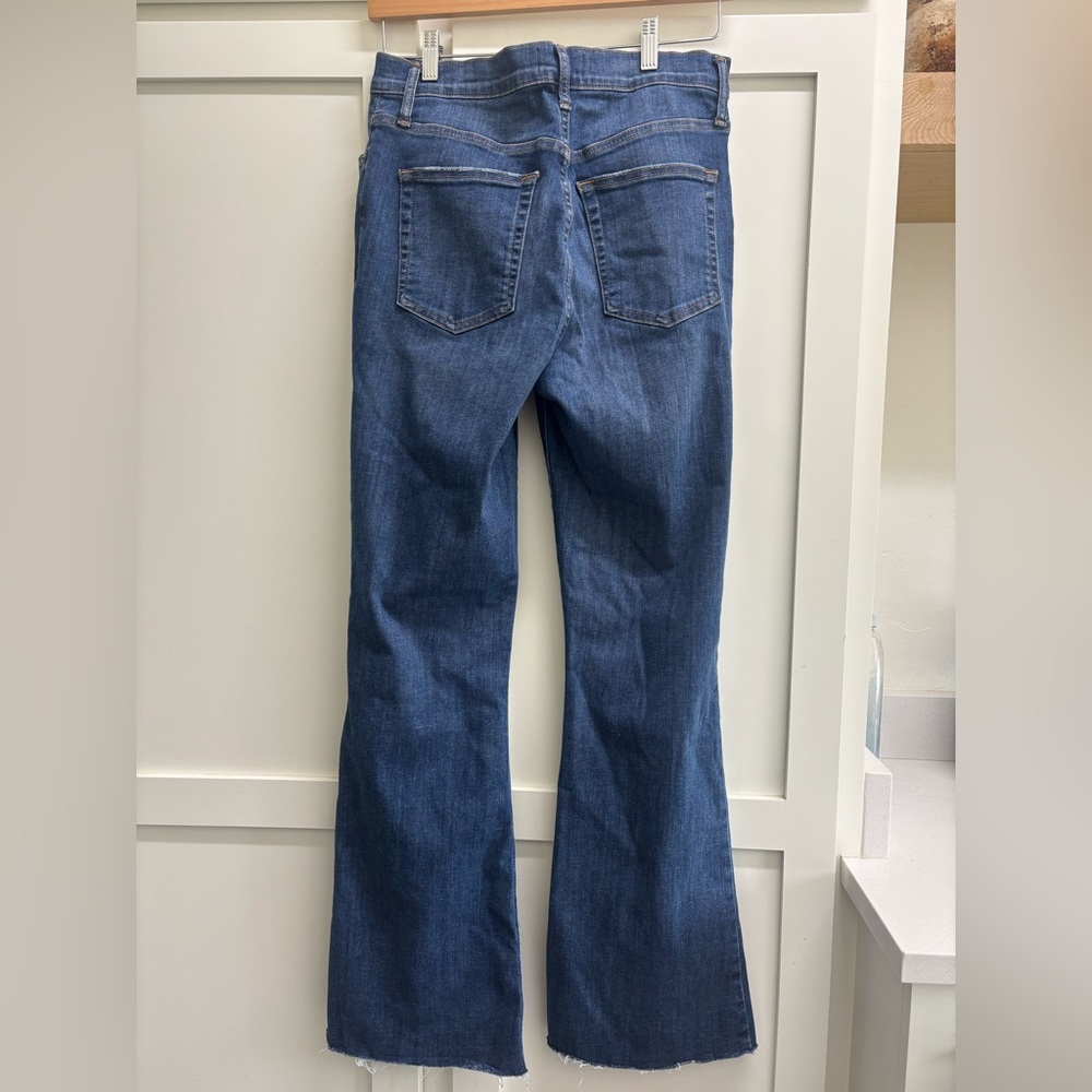 Frame Le Easy High Waist Raw Hem flare Jeans women’s size 30 Aspire Raw After - Picture 3 of 7